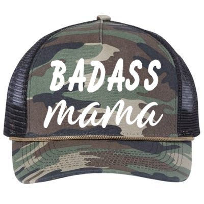 Badass Mama Funny Mom Happy Mothers Day Retro Rope Trucker Hat Cap