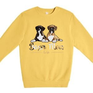 Boxer Mom Fur Life Dog Gifts Premium Crewneck Sweatshirt