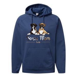 Boxer Mom Fur Life Dog Gifts Performance Fleece Hoodie