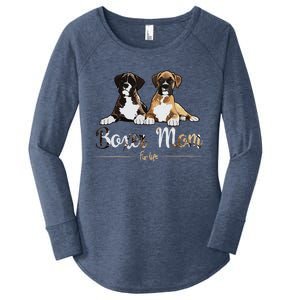 Boxer Mom Fur Life Dog Gifts Women's Perfect Tri Tunic Long Sleeve Shirt