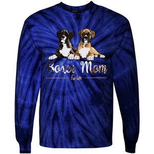 Boxer Mom Fur Life Dog Gifts Tie-Dye Long Sleeve Shirt