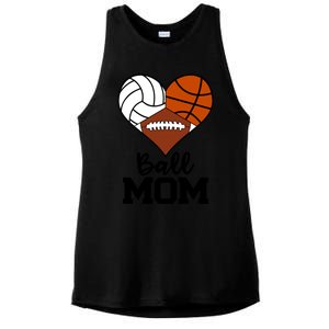 Ball Mom Funny Volleyball Basketball Football Player Mom Meaningful Gift Ladies PosiCharge Tri-Blend Wicking Tank