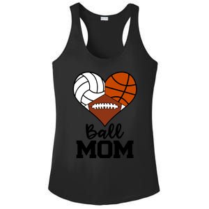 Ball Mom Funny Volleyball Basketball Football Player Mom Meaningful Gift Ladies PosiCharge Competitor Racerback Tank