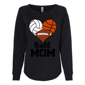 Ball Mom Funny Volleyball Basketball Football Player Mom Meaningful Gift Womens California Wash Sweatshirt