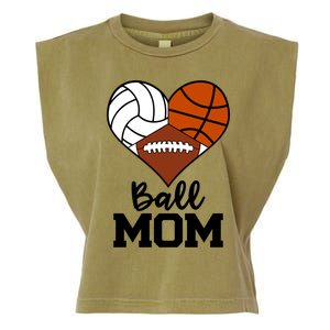 Ball Mom Funny Volleyball Basketball Football Player Mom Meaningful Gift Garment-Dyed Women's Muscle Tee