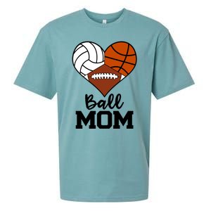 Ball Mom Funny Volleyball Basketball Football Player Mom Meaningful Gift Sueded Cloud Jersey T-Shirt