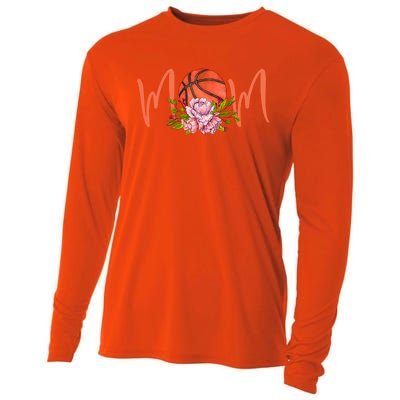 Basketball Mom Floral Funny Mommy Mother's Day Gift Cooling Performance Long Sleeve Crew