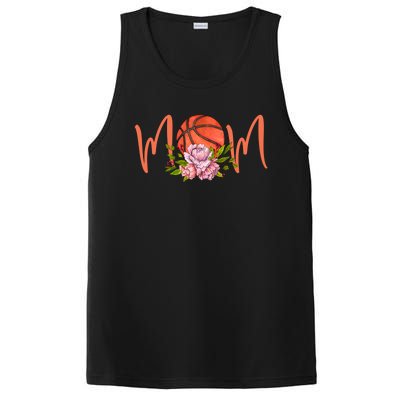 Basketball Mom Floral Funny Mommy Mother's Day Gift PosiCharge Competitor Tank