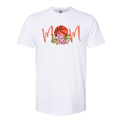 Basketball Mom Floral Funny Mommy Mother's Day Gift Softstyle CVC T-Shirt