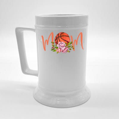 Basketball Mom Floral Funny Mommy Mother's Day Gift Beer Stein