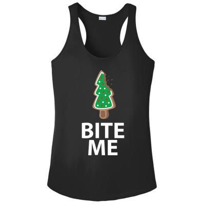 Bite Me Funny Christmas Cookie Xmas Meaningful Gift Ladies PosiCharge Competitor Racerback Tank