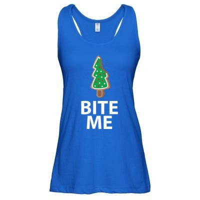 Bite Me Funny Christmas Cookie Xmas Meaningful Gift Ladies Essential Flowy Tank