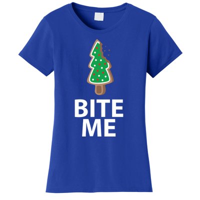 Bite Me Funny Christmas Cookie Xmas Meaningful Gift Women's T-Shirt