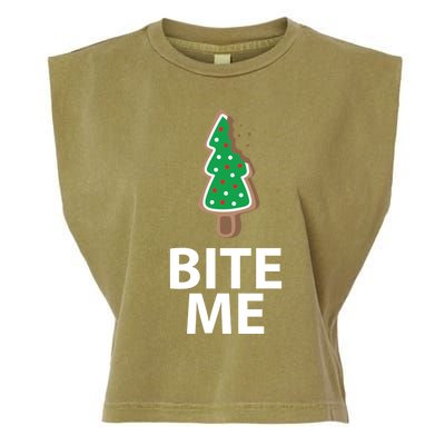 Bite Me Funny Christmas Cookie Xmas Meaningful Gift Garment-Dyed Women's Muscle Tee