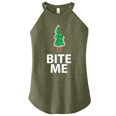 Bite Me Funny Christmas Cookie Xmas Meaningful Gift Women’s Perfect Tri Rocker Tank