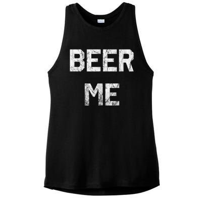 Beer Me Funny Beer Drinking Ladies PosiCharge Tri-Blend Wicking Tank