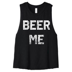 Beer Me Funny Beer Drinking Women's Racerback Cropped Tank