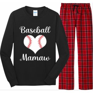 Baseball Mamaw Funny Gift Long Sleeve Pajama Set