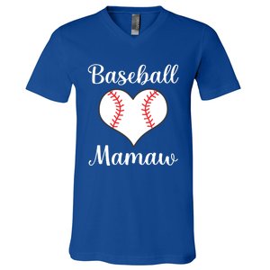 Baseball Mamaw Funny Gift V-Neck T-Shirt