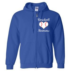 Baseball Mamaw Funny Gift Full Zip Hoodie