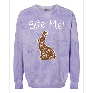 Bite Me Funny Chocolate Easter Bunny Colorblast Crewneck Sweatshirt