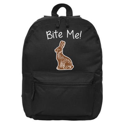 Bite Me Funny Chocolate Easter Bunny 16 in Basic Backpack