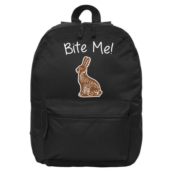Bite Me Funny Chocolate Easter Bunny 16 in Basic Backpack