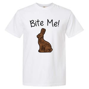 Bite Me Funny Chocolate Easter Bunny Garment-Dyed Heavyweight T-Shirt