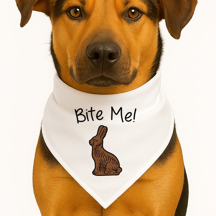 Bite Me Funny Chocolate Easter Bunny USA-Made Doggie Bandana