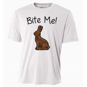 Bite Me Funny Chocolate Easter Bunny Cooling Performance Crew T-Shirt