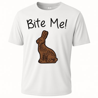 Bite Me Funny Chocolate Easter Bunny Performance Shirt
