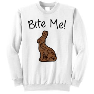 Bite Me Funny Chocolate Easter Bunny Sweatshirt