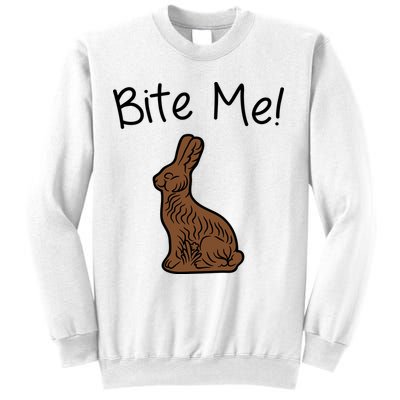 Bite Me Funny Chocolate Easter Bunny Sweatshirt