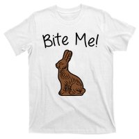 Bite Me Funny Chocolate Easter Bunny T-Shirt