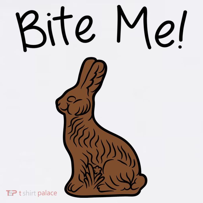 Bite Me Funny Chocolate Easter Bunny T-Shirt