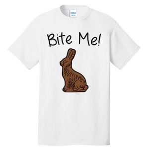 Bite Me Funny Chocolate Easter Bunny Tall T-Shirt