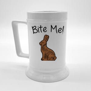 Bite Me Funny Chocolate Easter Bunny Beer Stein