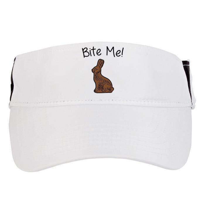 Bite Me Funny Chocolate Easter Bunny Adult Drive Performance Visor