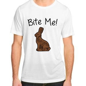 Bite Me Funny Chocolate Easter Bunny Adult ChromaSoft Performance T-Shirt