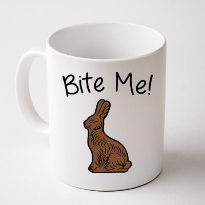 Bite Me Funny Chocolate Easter Bunny Mug