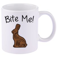 Bite Me Funny Chocolate Easter Bunny 11oz C Handle Ceramic Mug