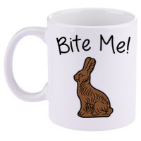 Bite Me Funny Chocolate Easter Bunny 11oz C Handle Ceramic Mug