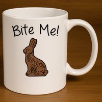 Bite Me Funny Chocolate Easter Bunny 11oz C Handle Ceramic Mug