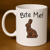 Bite Me Funny Chocolate Easter Bunny 11oz C Handle Ceramic Mug