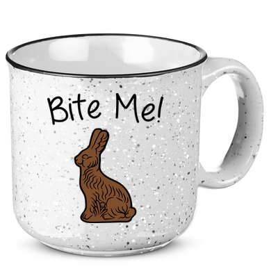 Bite Me Funny Chocolate Easter Bunny 15oz Campfire Ceramic Mug