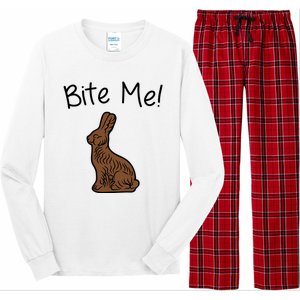 Bite Me Funny Chocolate Easter Bunny Long Sleeve Pajama Set