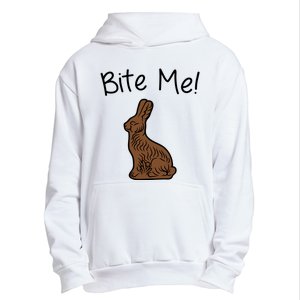 Bite Me Funny Chocolate Easter Bunny Urban Pullover Hoodie