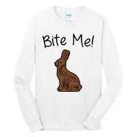 Bite Me Funny Chocolate Easter Bunny Tall Long Sleeve T-Shirt