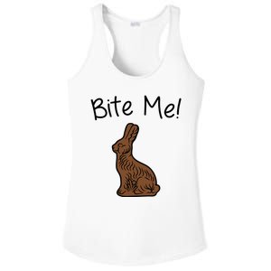 Bite Me Funny Chocolate Easter Bunny Ladies PosiCharge Competitor Racerback Tank