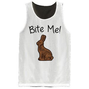 Bite Me Funny Chocolate Easter Bunny Mesh Reversible Basketball Jersey Tank